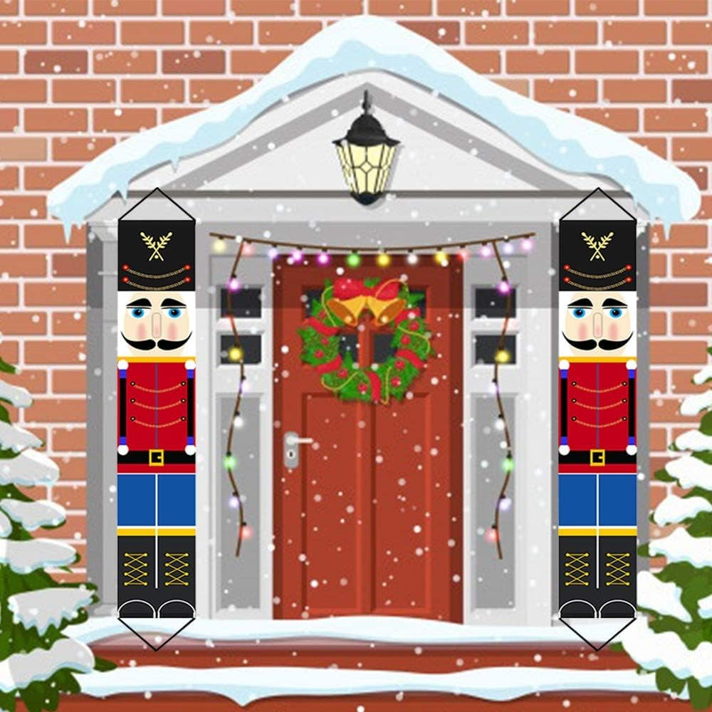 6.2Ft Christmas Nutcracker Banner - Festive Outdoor Decorations for Front Door, Yard, Porch & Indoor Kids Parties