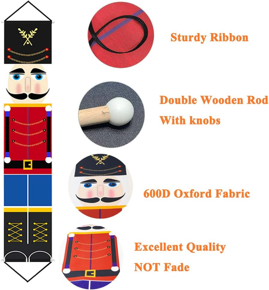 6.2Ft Christmas Nutcracker Banner - Festive Outdoor Decorations for Front Door, Yard, Porch & Indoor Kids Parties